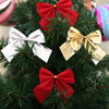 12 PCS Christmas Decoration Ornaments Bowknot Back Golden Twist Tie, Height: 6cm (12pcs in one packaging, the price is for 12pcs)(Red)