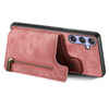 For Samsung Galaxy S25 5G Retro Leather Zipper Wallet Back Phone Case(Pink)