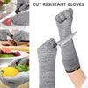 1pair Extended Anti-Cut Sleeve Gloves HPPE Anti-Scratch Arm Guard Anti-Bite Labour Gloves, Length: 50cm Gray