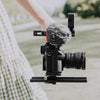 YELANGU C18 YLG0915A-C Video Camera Cage Stabilizer with Handle & Rail Rod Mount for Panasonic Lumix DC-S1H / DC-S1 / DC-S1R(Black)