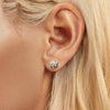 S925 Sterling Silver Platinum Plated Crown Fox Princess Earrings(SCE1708)