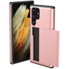 For Samsung Galaxy S25 Ultra 5G Shockproof Armor Phone Case with Card Slot(Rose Gold)