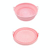 Air Fryer Grill Mat High Temperature Resistant Silicone Baking Tray, Specification: Round Pink