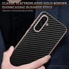 For Samsung Galaxy A36 AZNS Electroplated Edge Carbon Fiber Texture Phone Case(Black)