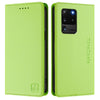 For Samsung Galaxy S20 Ultra RC01 Dual-Folded Magnetic Suction RFID Leather Phone Case(Grass Green)