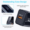LZ-023 18W QC 3.0 USB Portable Travel Charger + 3A USB to 8 Pin Data Cable, EU Plug(Black)