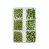 2 Sets Nail Art 6 Grid Pointed Bottom Diamond Nail Jewelry, Specification: 07 Light Green