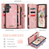 For Samsung Galaxy S25 5G CaseMe 008 Detachable Multifunctional Leather Phone Case(Pink)
