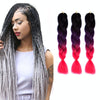 Fashion Color Gradient Individual Braid Wigs Chemical Fiber Big Braids, Length: 60cm(51 Black+Purple+Peach Red)
