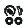 6 In 1 Spa Headbands Hair Claw Clips Set For Women Girls Facial Makeup Turban(Black)