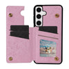 For Samsung Galaxy S25 5G Printed Double Buckle RFID Anti-theft Phone Case(Rose)