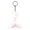 10 PCS Reflective Mermaid Keychain Sequins Mermaid Tail Accessories Car Luggage Pendant(AB Colorful 16)