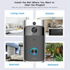 Smart WiFi Video Doorbell with Chime, 720P HD, Wireless, Rechargeable, US Plug (Black)
