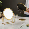 Desktop Makeup Mirror Simple Portable Mirror Rotating Dressing Mirror,Style: Gold High Model