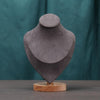 Solid Wood Medium Portrait Necklace Display Stand Heart Shaped Necklace Counter Display Stand(Gray)