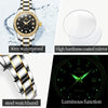 OLEVS 7003 Women Multifunctional Waterproof Mechanical Watch(Gold + Black)