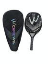 CAMEWIN 3K Carbon Fiber Rough Surface Beach Tennis Racket With Cover Bag(Black and Silver)
