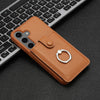 For Samsung Galaxy S25+ 5G Litchi Texture Drawing Card Bag Ring Holder Phone Case(Brown)