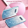 For Samsung Galaxy S10e Gradient Glitter Flower All-inclusive Phone Case(Blue)