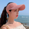 8010 Lady Empty Top Outdoor Sports Peaked Cap Students Sun Hat(Pink)