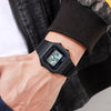 SKMEI 1698 50m Waterproof Multifunctional Sports Square Pin Buckle Luminous Digital Watch(Black Black)