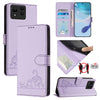 For Asus Zenfone 11 Ultra Cat Rat Embossed Pattern RFID Leather Phone Case with Lanyard(Purple)