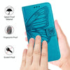For Samsung Galaxy A06 4G / 5G Embossed Butterfly Leather Phone Case(Blue)