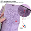 For Asus Zenfone 8 Flip Tree & Deer Embossed Leather Phone Case(Purple)