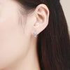 Sterling Silver Zircon Earrings Simple Temperament S925 Earrings, Color:Silver