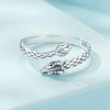 S925 Sterling Silver Dragon Vintage Winding Open Adjustable Ring(SCR1018-E)