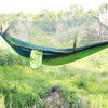 Portable Outdoor Camping Full-automatic Nylon Parachute Hammock with Mosquito Nets, Size : 290 x 140cm (Green)