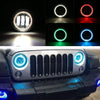 2 PCS DC12V-30V / 30W / 3A / 1440LM 12LEDs  4 inch Car LED Colorful Fog Light, Style: Black Background(Yellow Light)