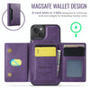 For iPhone 13 DG.MING MAGKING-K2 Series MagSafe RFID Card Bag Detachable Phone Case(Purple)