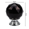 30mm K9 Plated Transparent Glass Crystal Spherical Single Hole Drawer Handle(Purple)