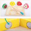 Children Wooden Cutting Fruits and Vegetables Educational Toys Kitchen Pretend Game Cooking Educational Toys(Pea)