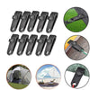 Windproof Canopy Fixed Tent Clip Rope Buckle Set 10 Clips+10 Black Ropes+10 Black Fast Hangings