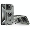 For iPhone 15 Pro Max Metal Rotating Bracket TPU + PC Magnetic Phone Case(Carbon Grey)