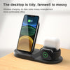 OJD-45 3 in 1 QI 10W Mobile Phone + Watch + 8 Pin Earphone Charging Port Multi-function Wireless Charger for Mobile Phones & Watches & AirPods 2(White)