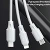 WK WDC-103 3A 3 In 1 8 Pin + Micro USB + Type-C / USB-C Fullspeed Pro Charging Data Cable, Length: 1.15m (White)