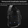Casual Hard Shell Waterproof Chest Bag With USB Port Lightweight Outdoor Shoulder Messenger Bag(Black)