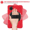 For Xiaomi Redmi Pad SE 8.7 Rotatable Holder Silicone Hybrid PC Tablet Case with Shoulder Strap(Red)