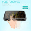 H18+ 2.4GHz Mini Wireless Keyboard Full Touchpad with 3-Level Adjustable Backlight(Black)