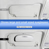 MCPP Car Multifunctional Glasses Case Car Visor Card Storage Sunglasses Holder(Beige White)