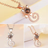 100 Language I love You Necklace Memory Projection Pendant Wedding Letter Necklace(Rose Gold)