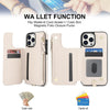 For iPhone 15 Pro Double Flap Zipper RFID Leather Phone Case with Short Lanyard(White)