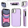 For iPhone 11 Double Flap Zipper RFID Leather Phone Case with Short Lanyard(Light Purple)