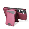 For Samsung Galaxy S23+ 5G Skin Feel Detachable Card Bag Magsafe Phone Case(Wine Red)