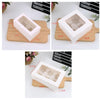 25 PCS Window Cupcake Packaging Box Muffin Cake Box With Inner Support, Specification: 2 In One (Marble)