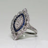 Women Sapphire Rhinestone Engagement Ring, Ring Size:7