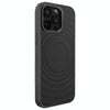 For iPhone 15 Pro Max Wave Texture Liquid Silicone Titanium MagSafe Phone Case(Black)